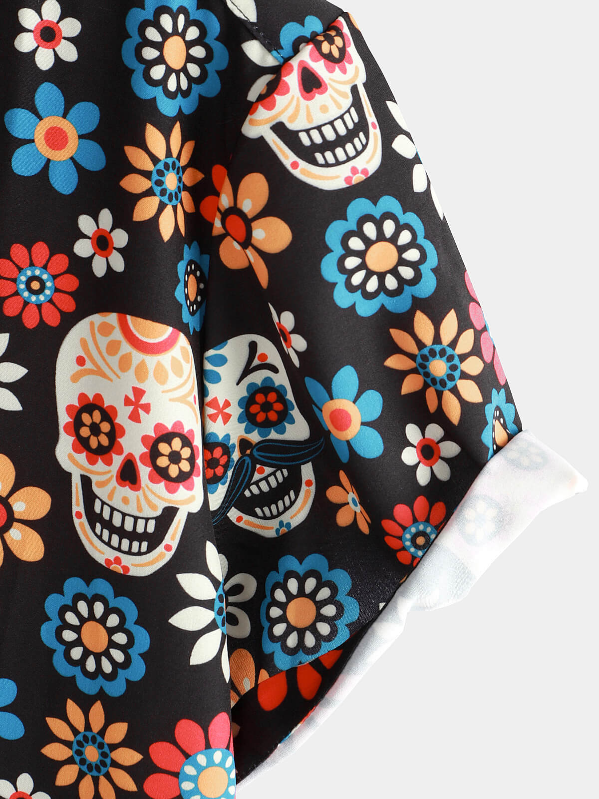 Camicia estiva a maniche corte da uomo con teschio di zucchero punk rock