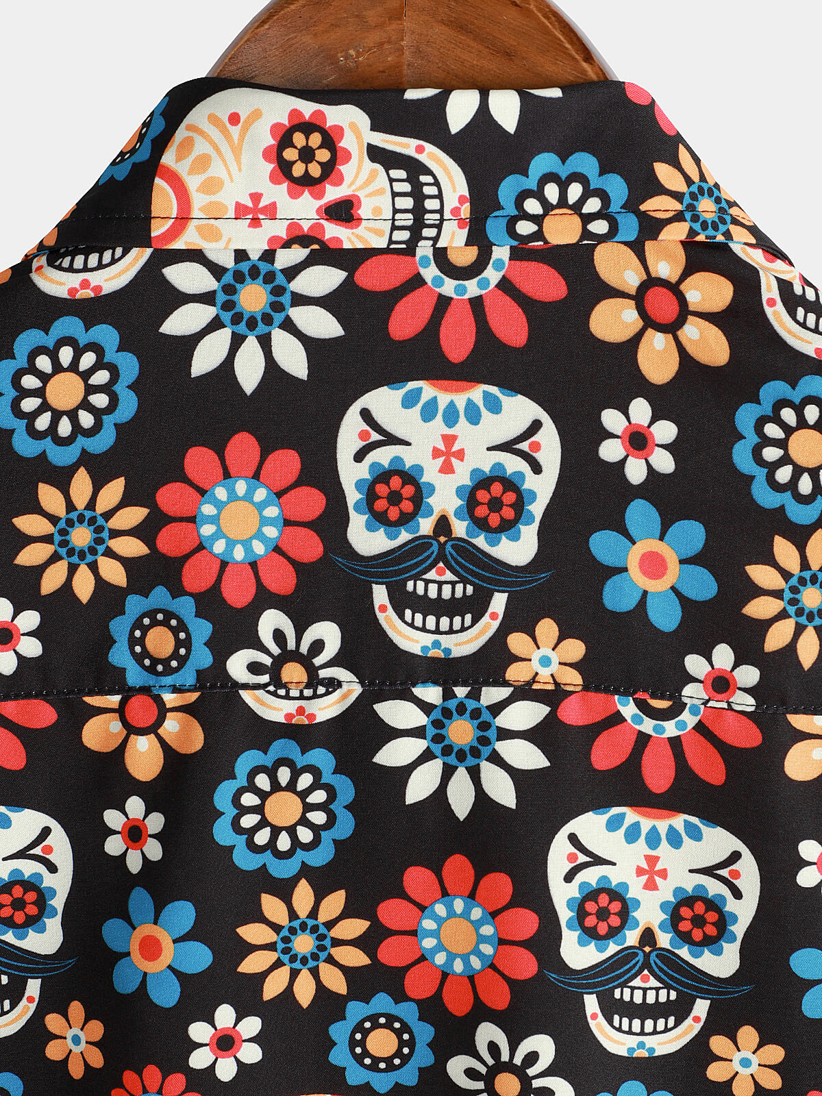 Camicia estiva a maniche corte da uomo con teschio di zucchero punk rock