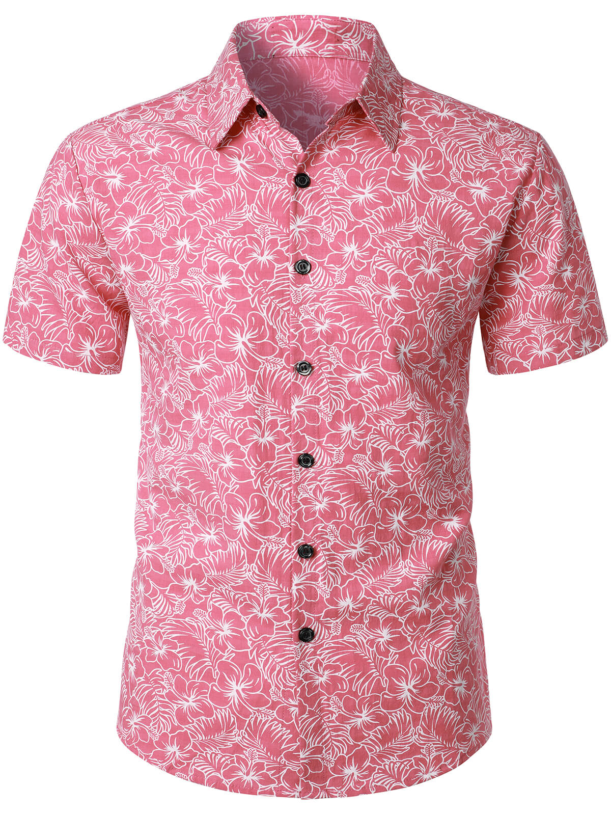 Camicia da uomo a maniche corte in cotone floreale