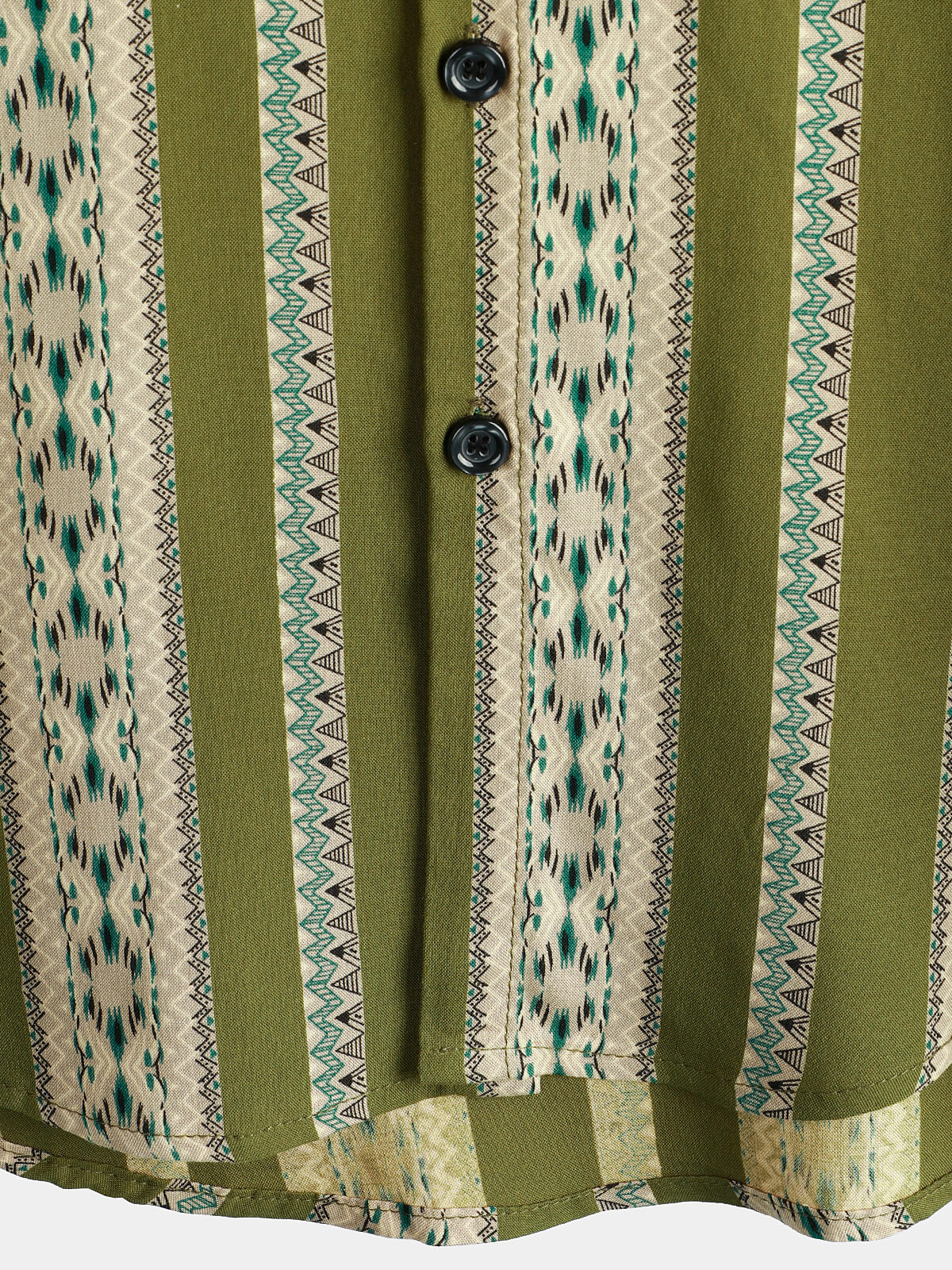 Camicia vintage a maniche corte a righe verdi da uomo