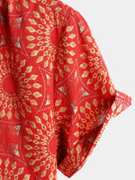 Camicia da uomo in cotone vintage a maniche corte
