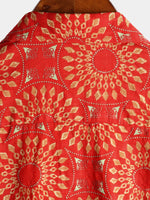 Camicia da uomo in cotone vintage a maniche corte