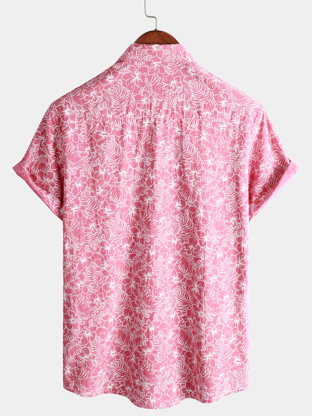 Camicia da uomo a maniche corte in cotone floreale