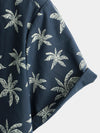 Camicia hawaiana a maniche corte in cotone con stampa di palme da uomo