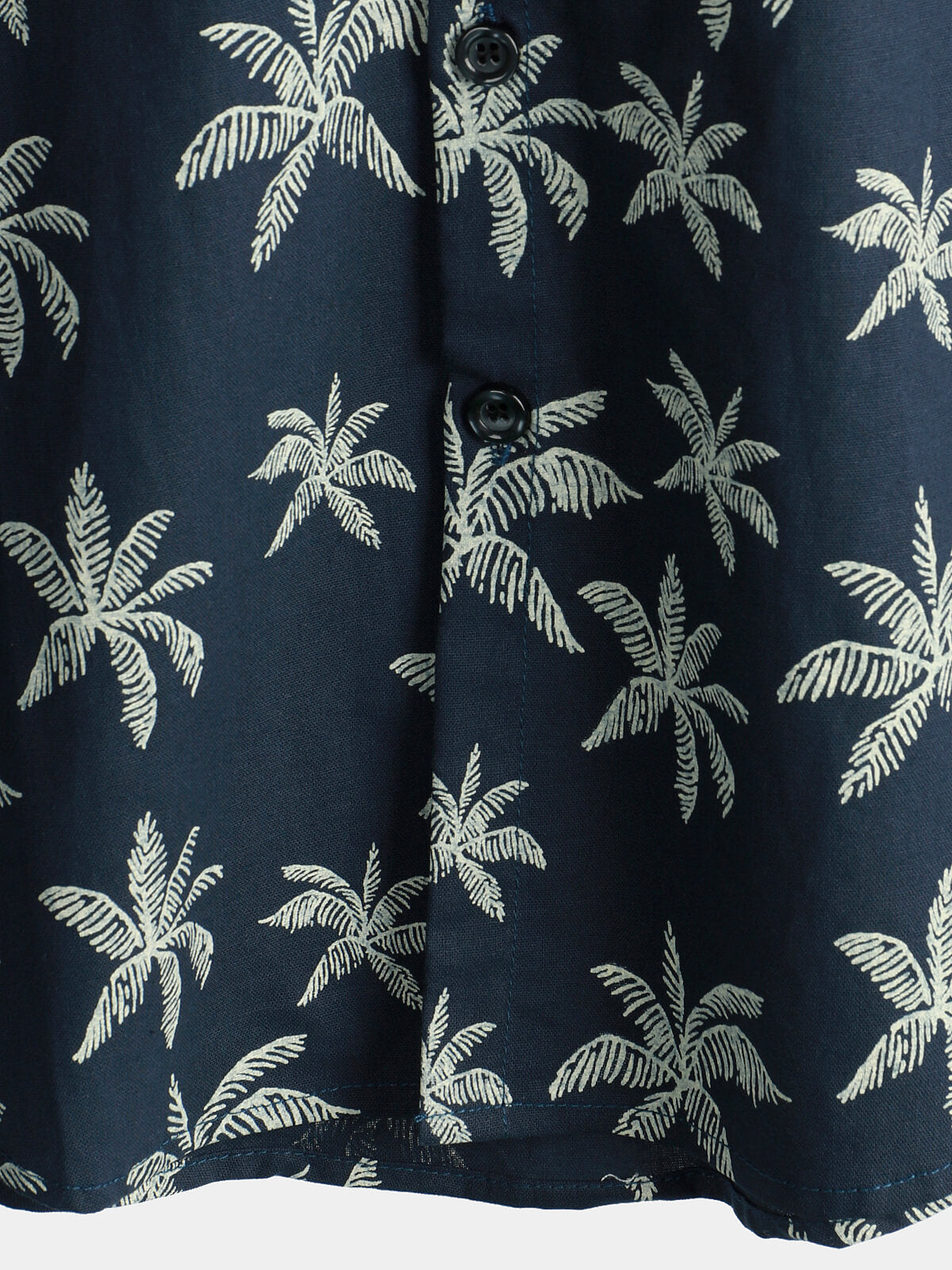 Camicia hawaiana a maniche corte in cotone con stampa di palme da uomo