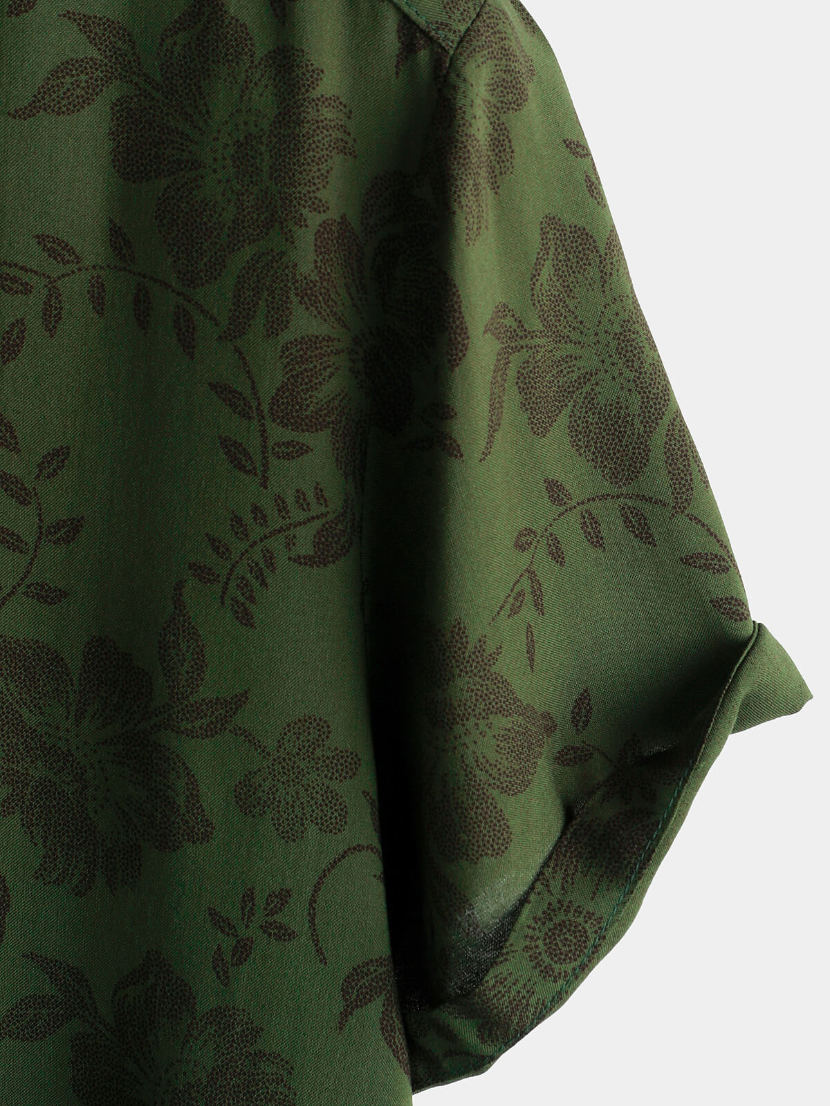 Camicia hawaiana verde scuro floreale da uomo