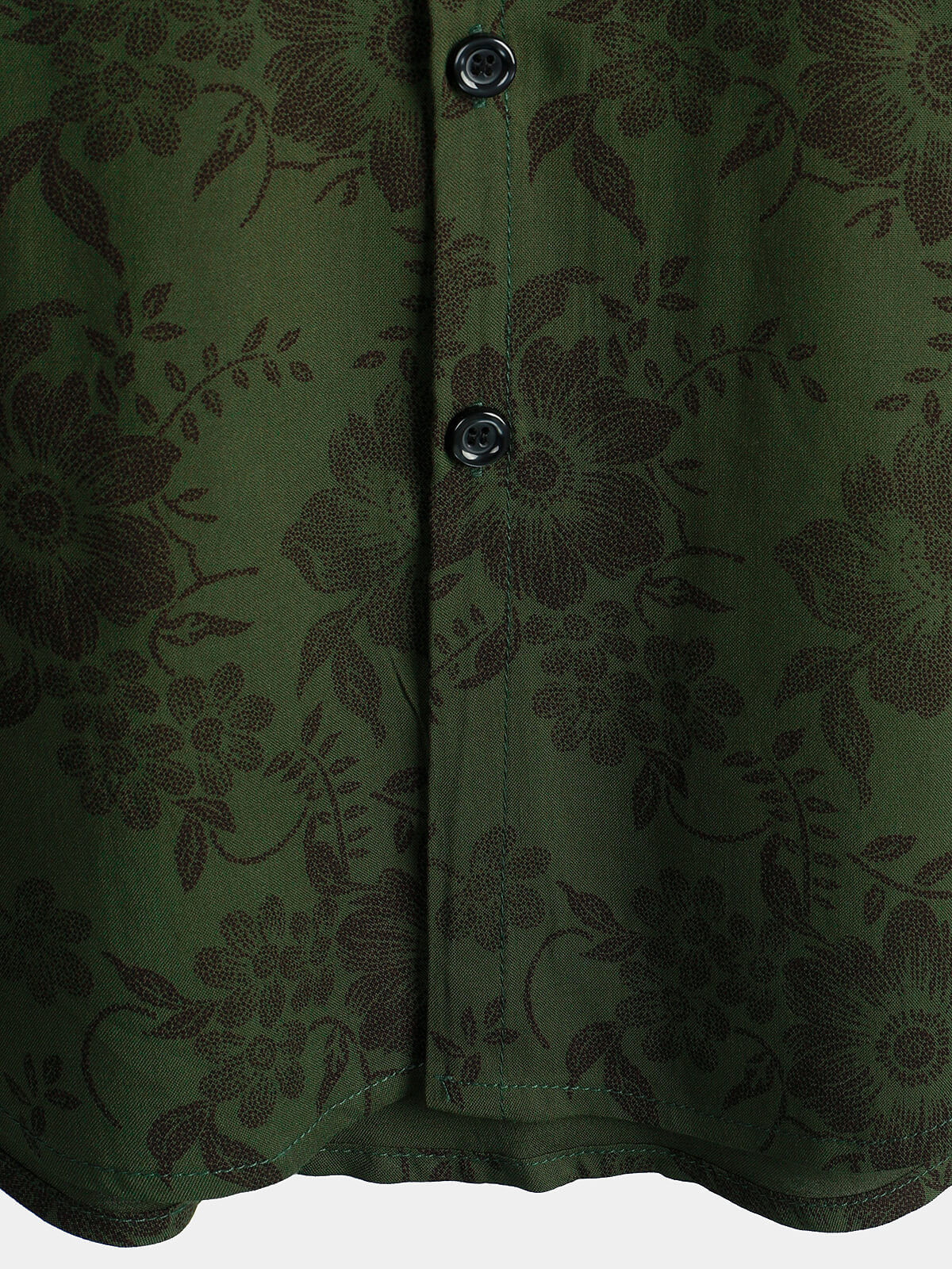 Camicia hawaiana verde scuro floreale da uomo