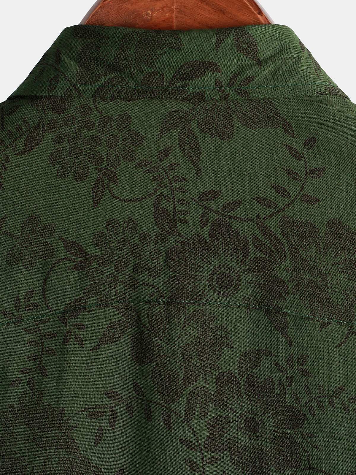 Camicia hawaiana verde scuro floreale da uomo