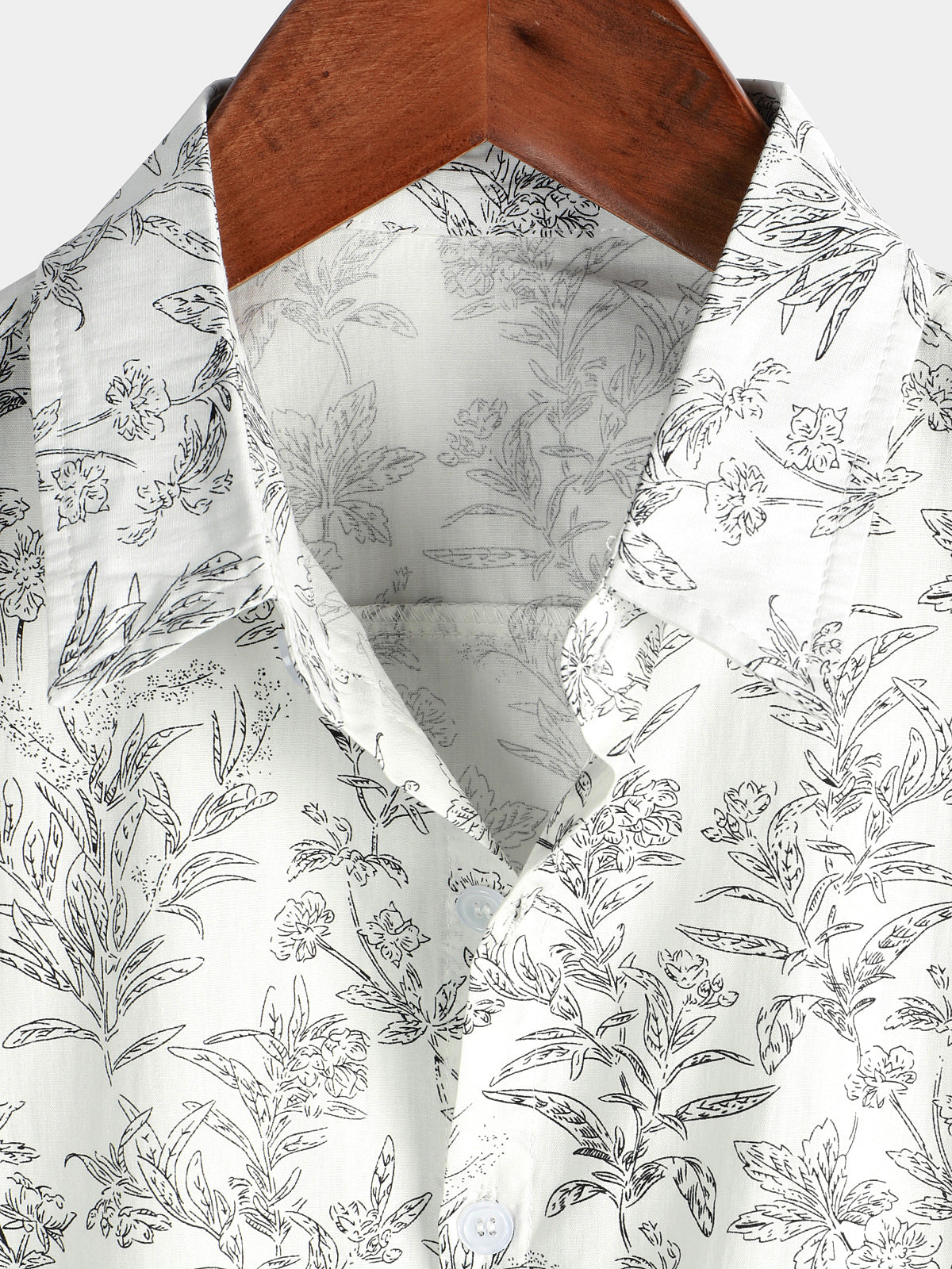 Camicia hawaiana estiva a bottoni con stampa floreale per uomo