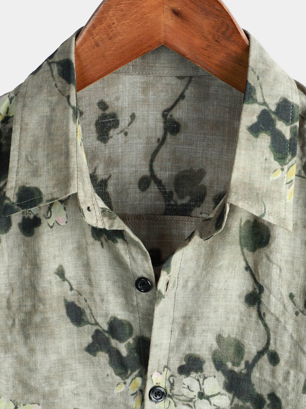 Camicia a maniche corte in cotone floreale vintage da uomo