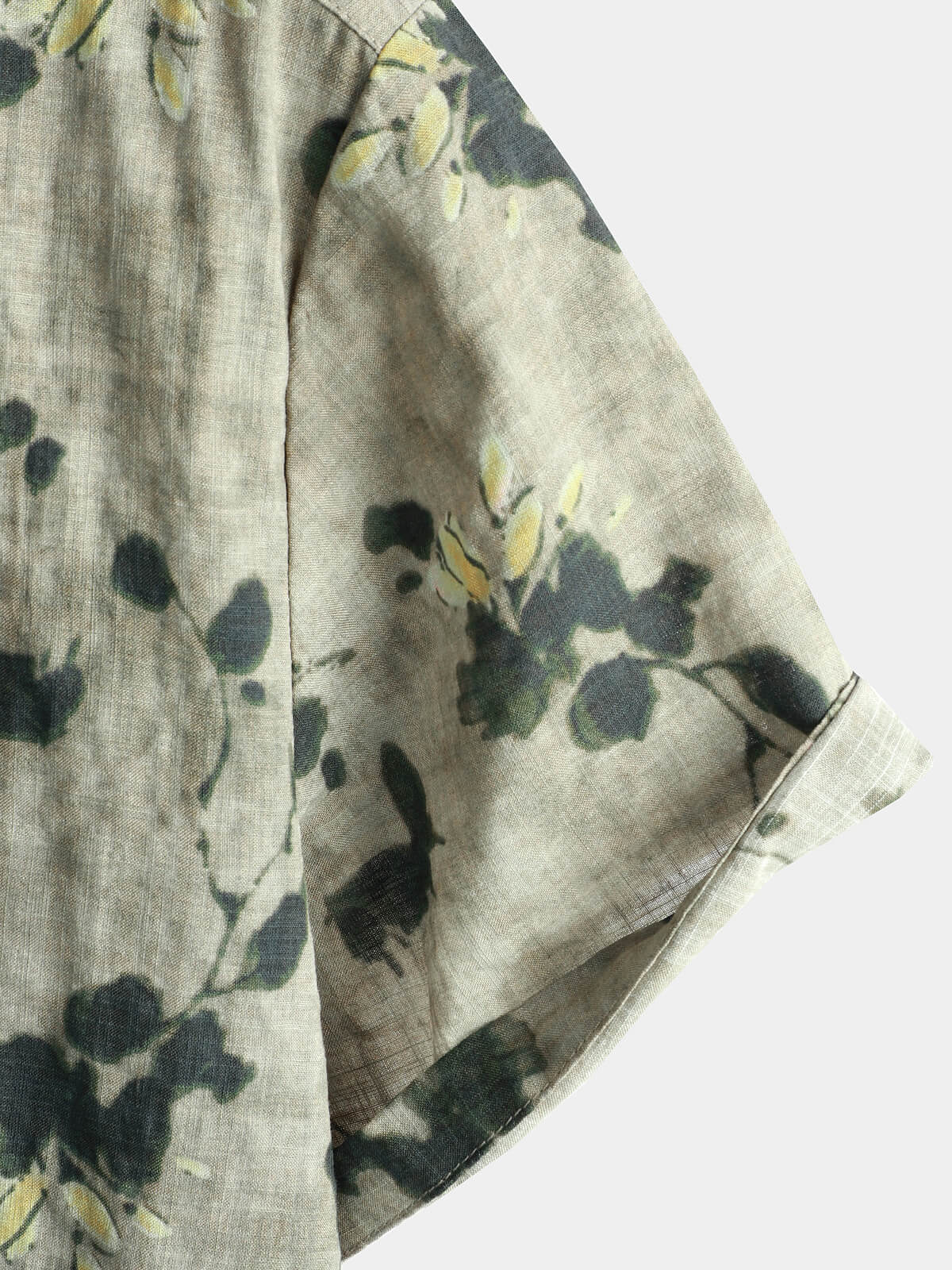 Camicia a maniche corte in cotone floreale vintage da uomo