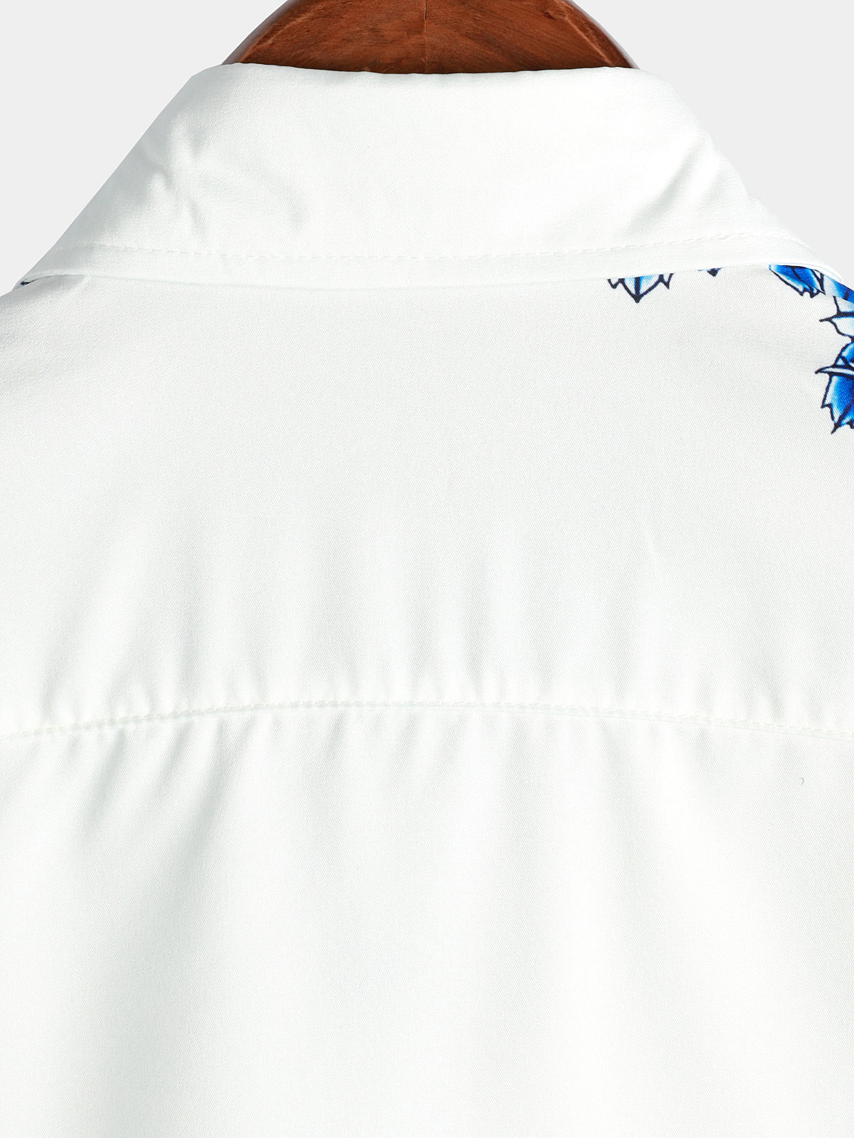 Camicia casual a maniche corte con stampa floreale blu da uomo
