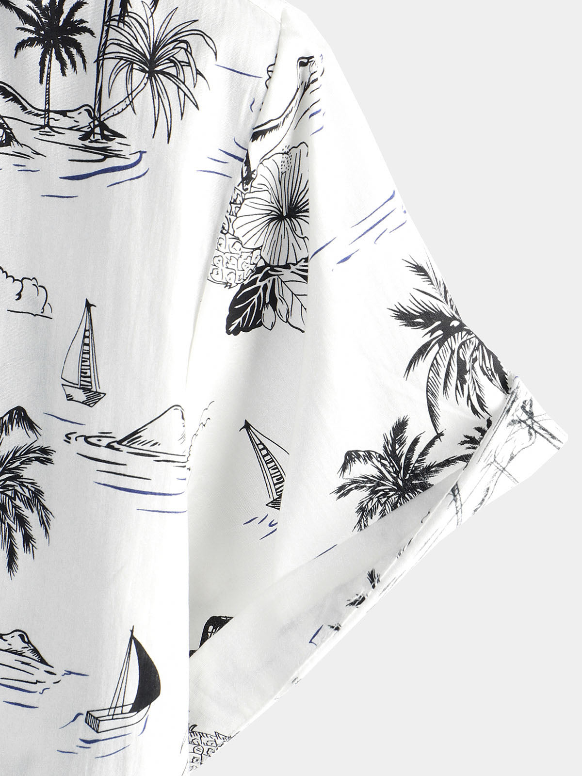 Camicia da uomo con stampa di ananas e palma tropicale
