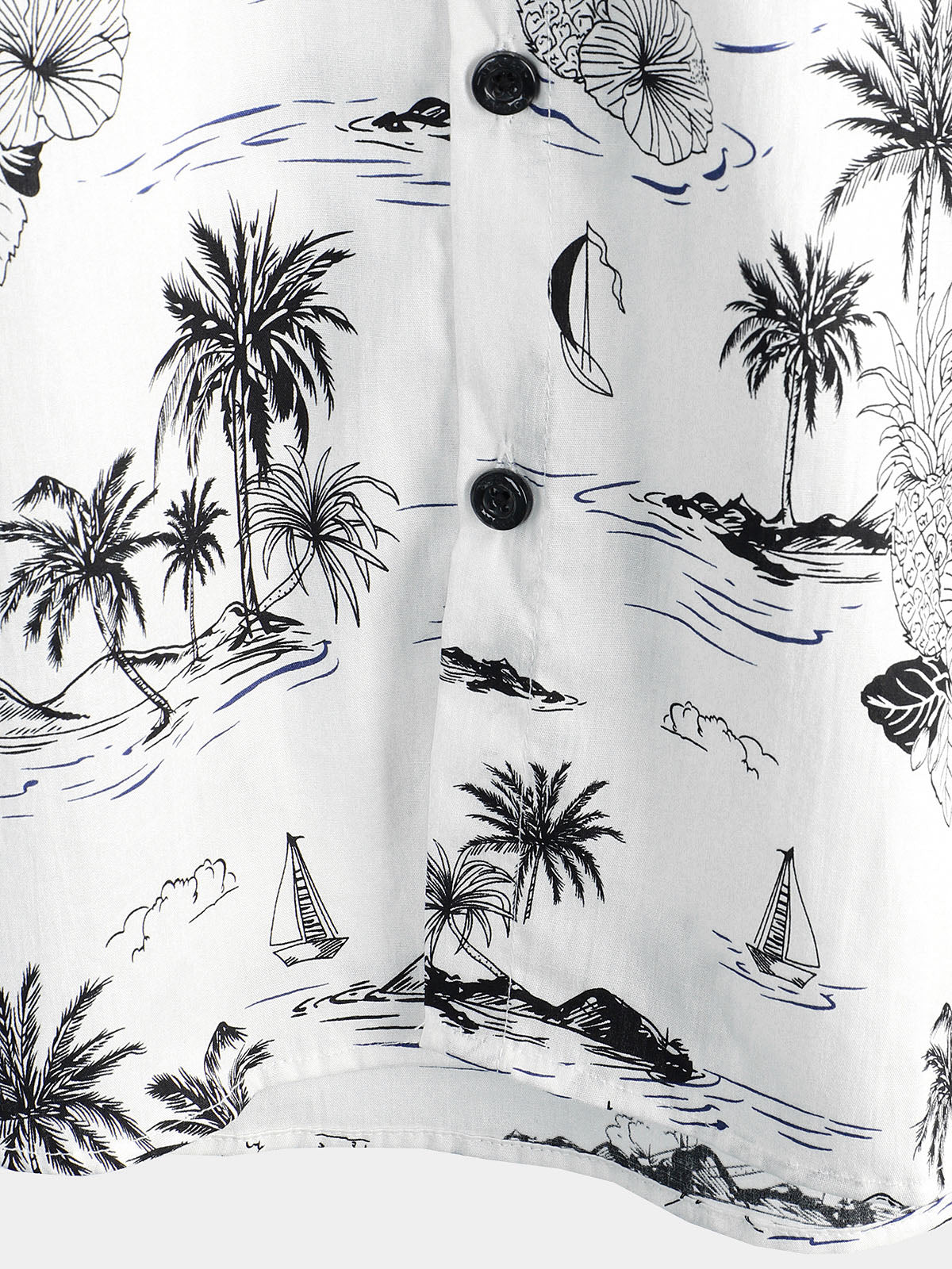 Camicia da uomo con stampa di ananas e palma tropicale
