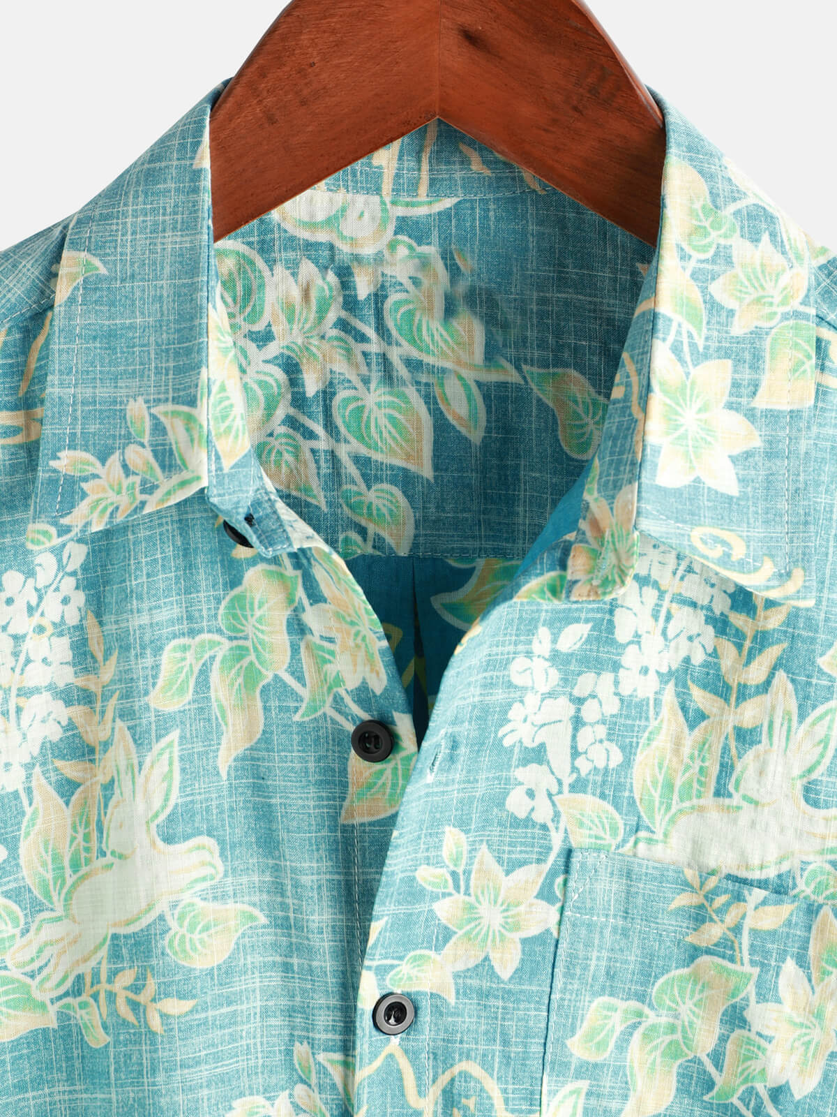 Camicia da spiaggia a maniche corte con bottoni e stampa floreale hawaiana da uomo