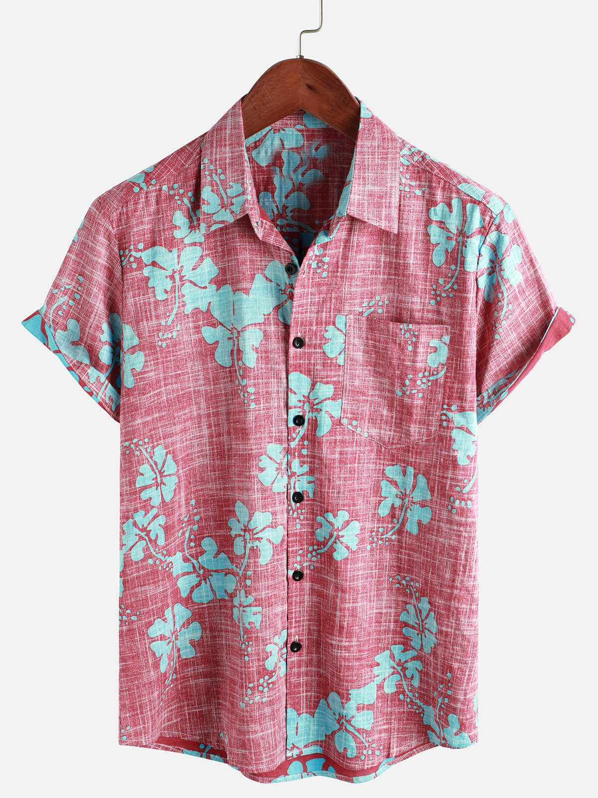 Camicia hawaiana a maniche corte vintage floreale da uomo