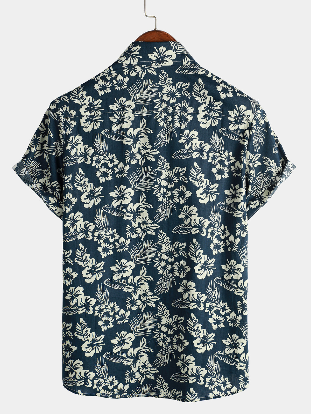 Camicia hawaiana a maniche corte in cotone traspirante da uomo