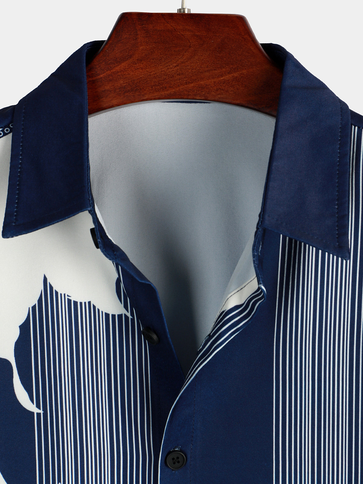 Camicia hawaiana a maniche corte con stampa floreale e righe verticali da uomo