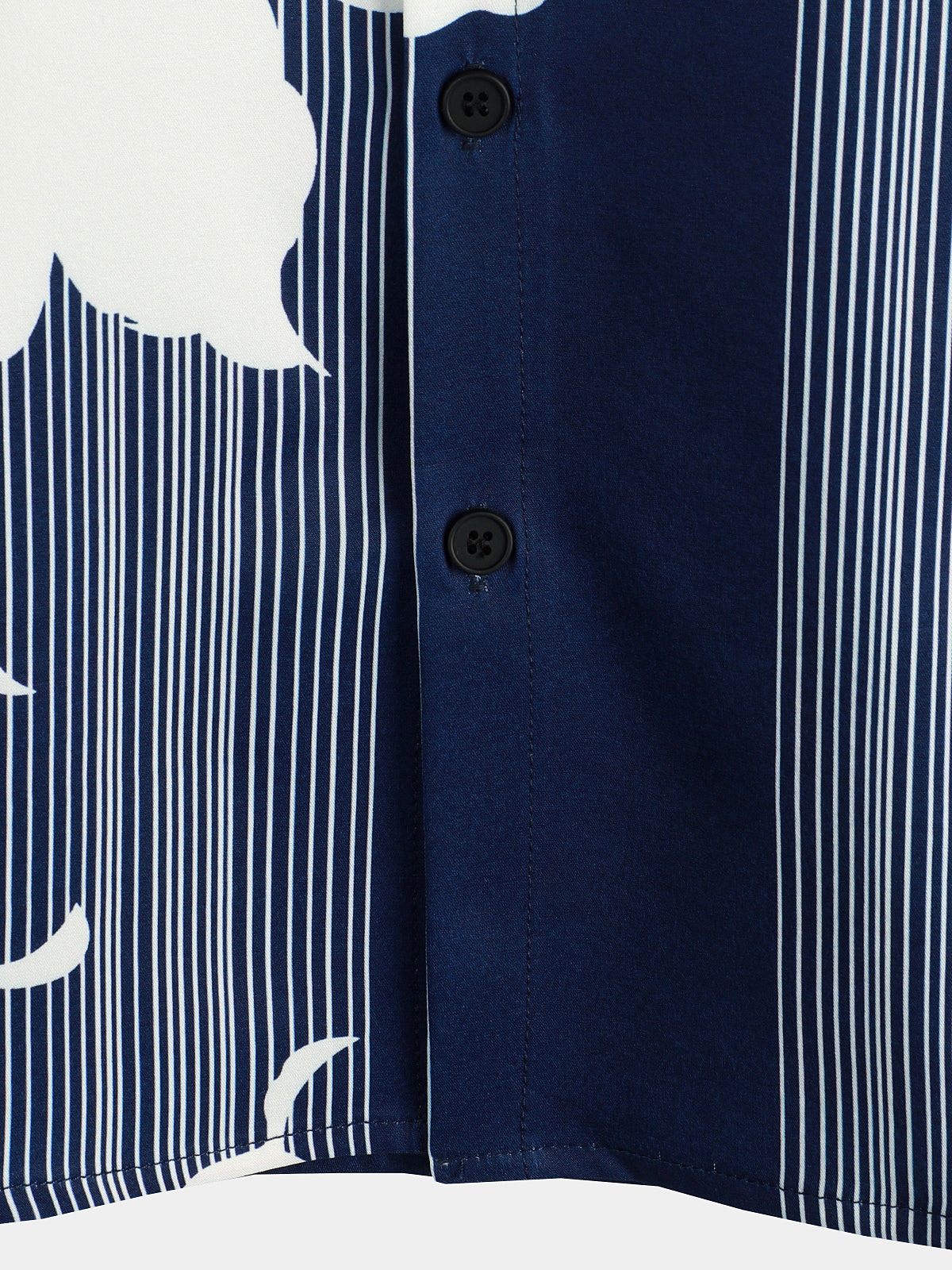 Camicia hawaiana a maniche corte con stampa floreale e righe verticali da uomo