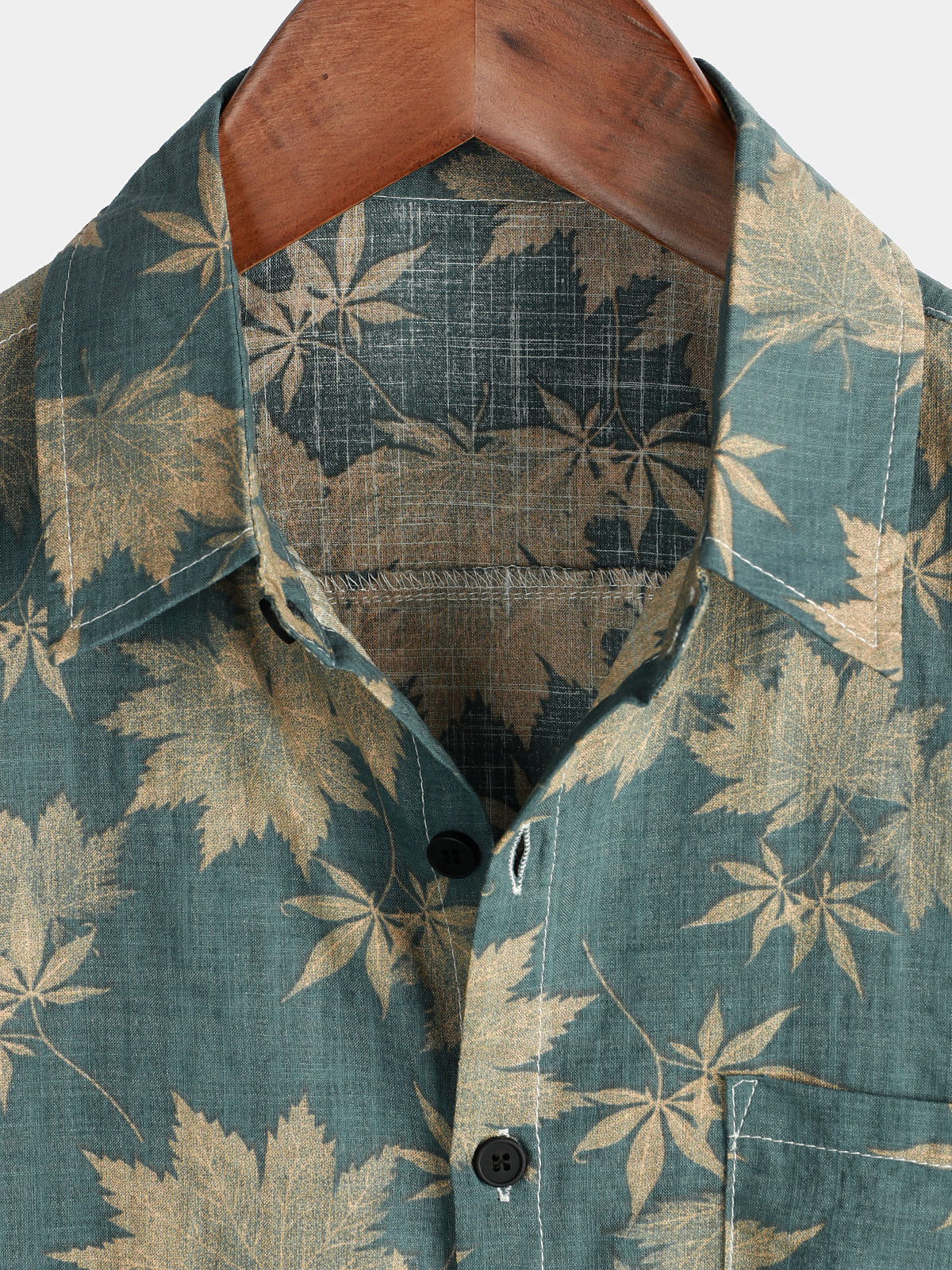 Camicia estiva da uomo a maniche corte in cotone con tasca