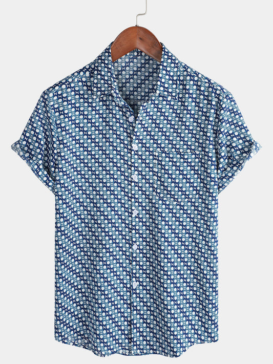 Camicia estiva casual da uomo a maniche corte
