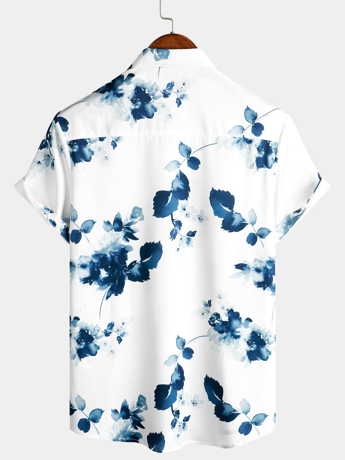 Camicia casual a maniche corte floreale per uomo