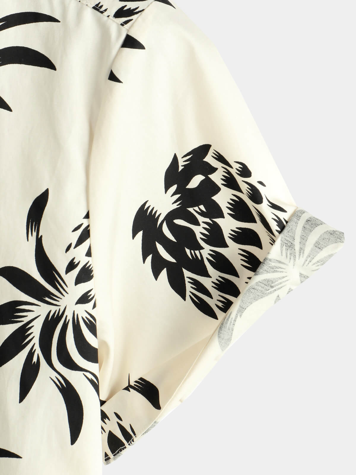 Camicia a maniche corte con stampa ananas in cotone da uomo