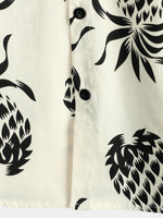 Camicia a maniche corte con stampa ananas in cotone da uomo