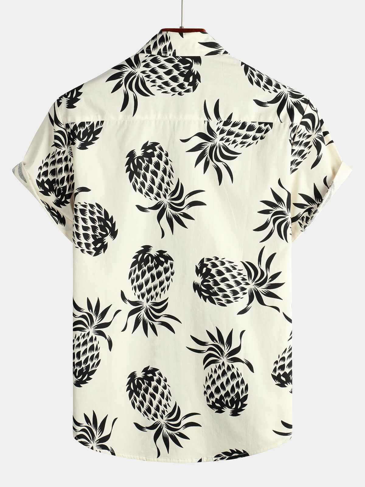 Camicia a maniche corte con stampa ananas in cotone da uomo