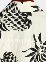 Camicia a maniche corte con stampa ananas in cotone da uomo