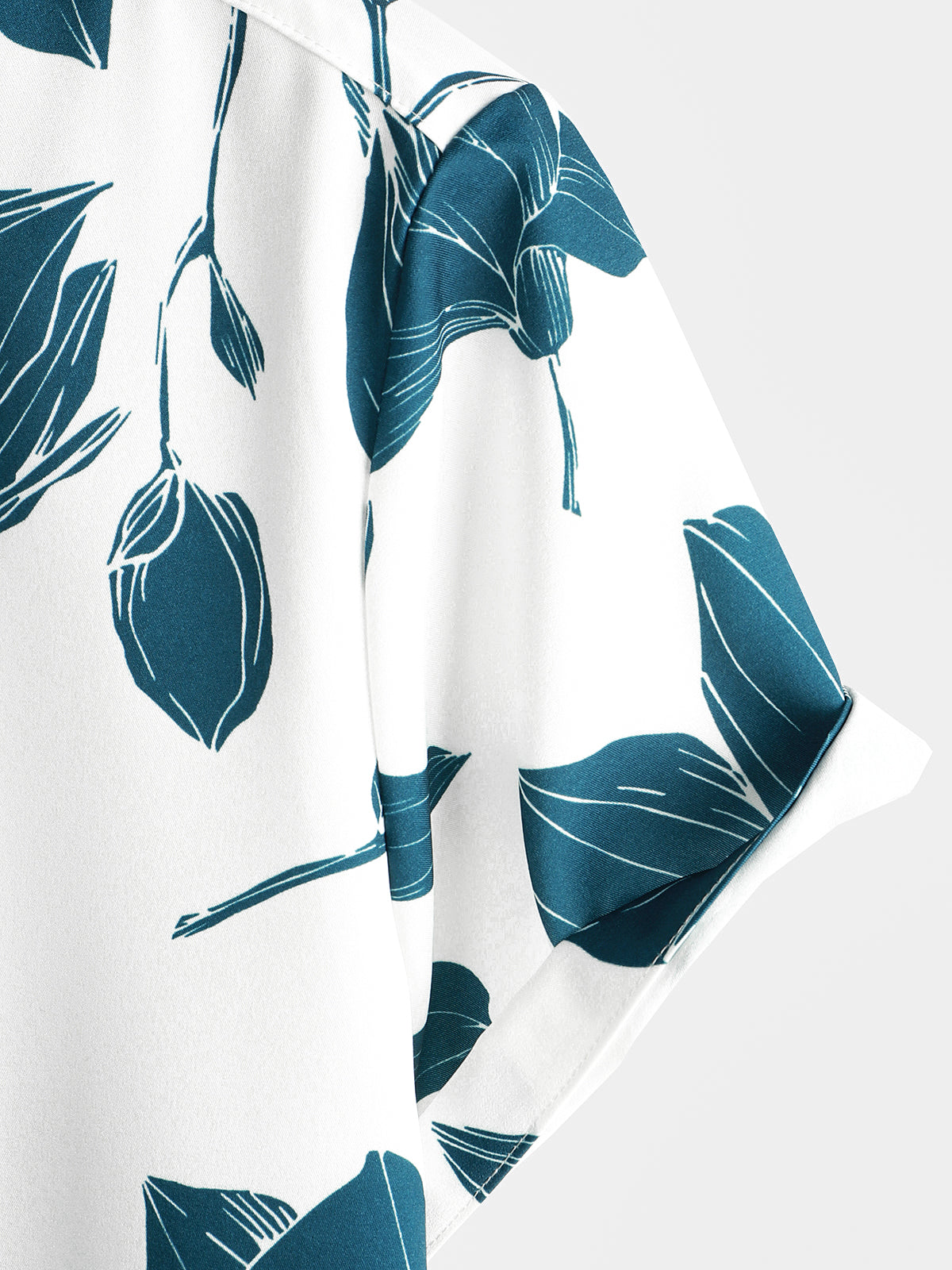 Camicia uomo casual a maniche corte con stampa floreale