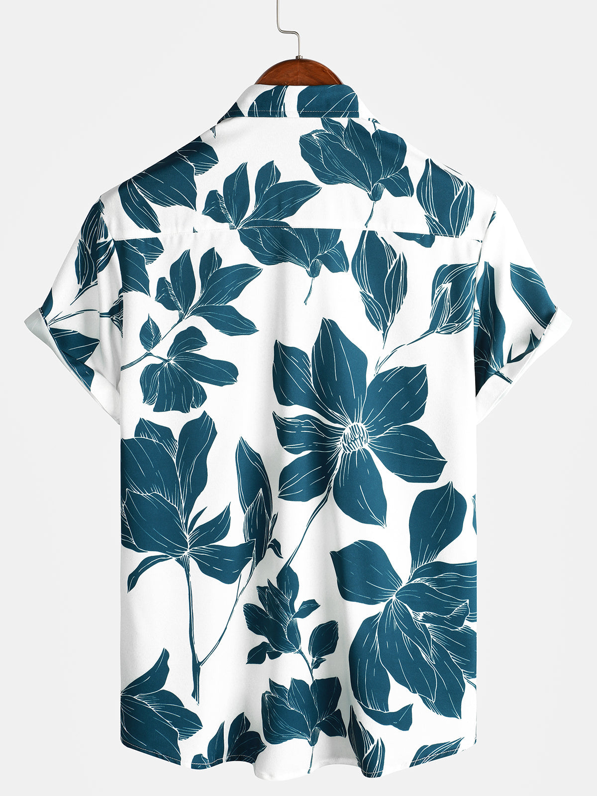 Camicia uomo casual a maniche corte con stampa floreale