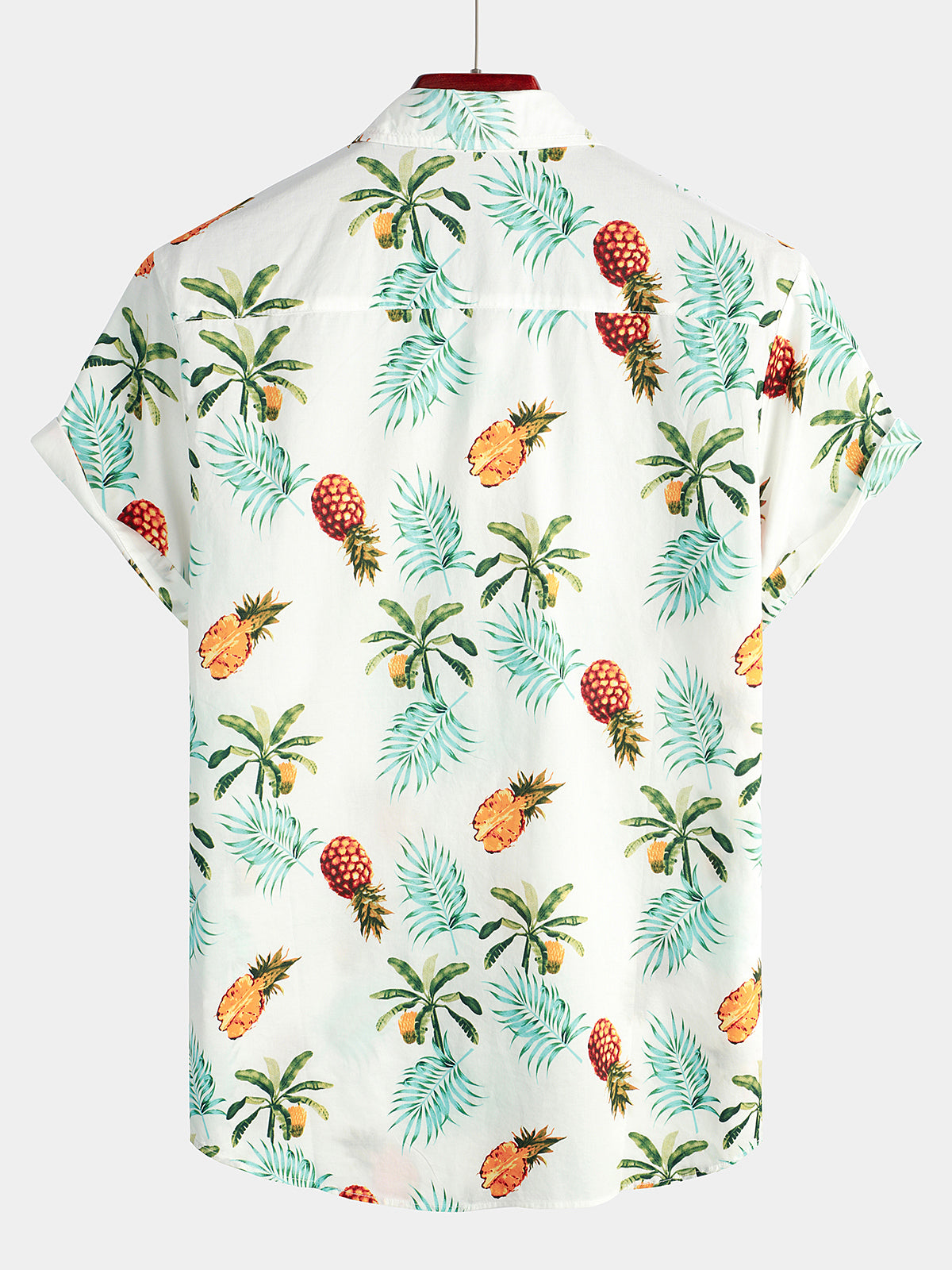 Camicia hawaiana corta da uomo con stampa di ananas