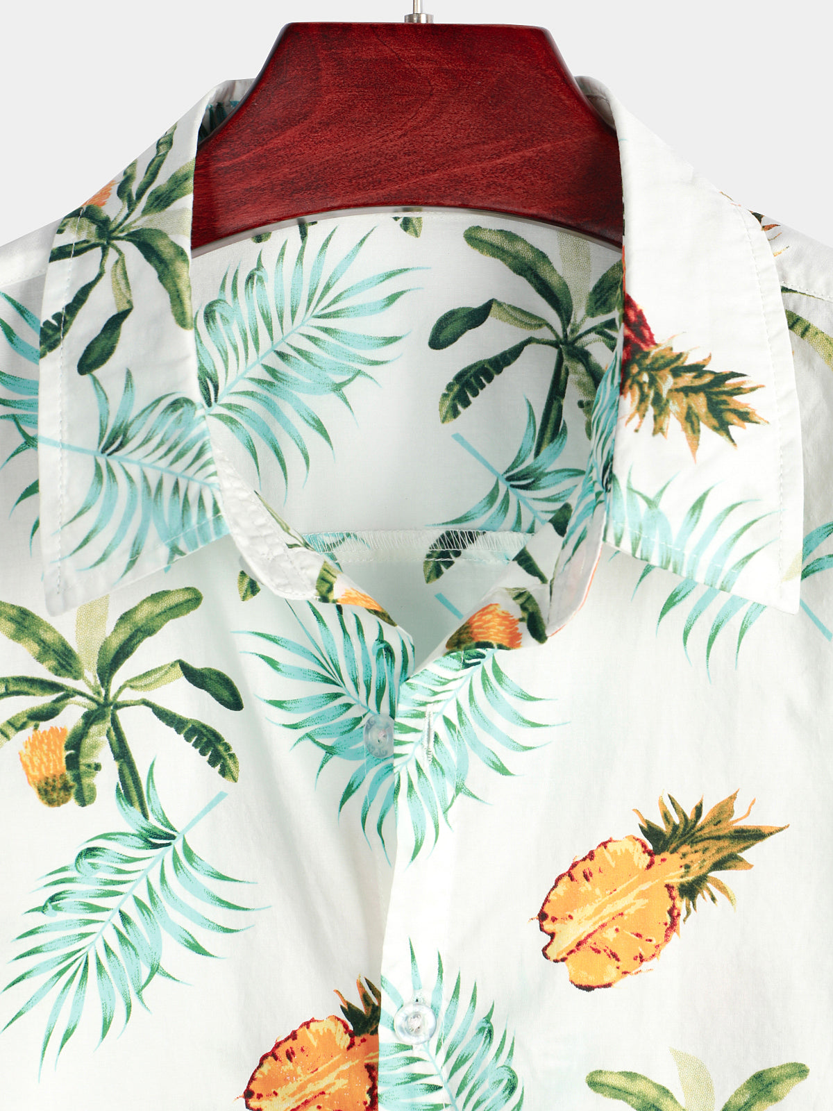 Camicia hawaiana corta da uomo con stampa di ananas