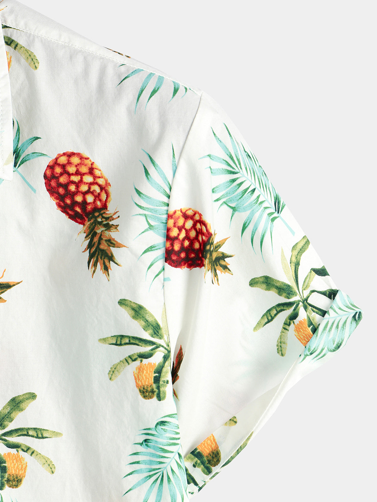 Camicia hawaiana corta da uomo con stampa di ananas