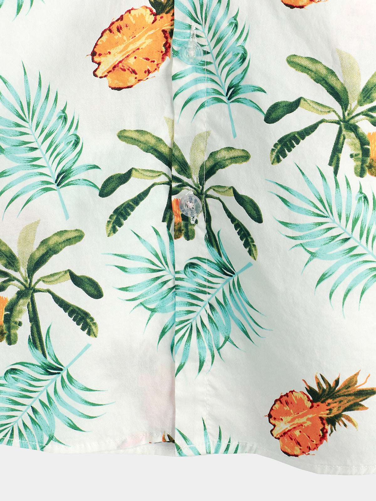 Camicia hawaiana corta da uomo con stampa di ananas