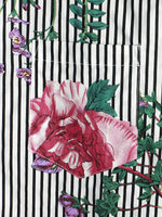 Camicia Hawaiian a Maniche Corte con Stampa a Strisce e Fiori per Uomo