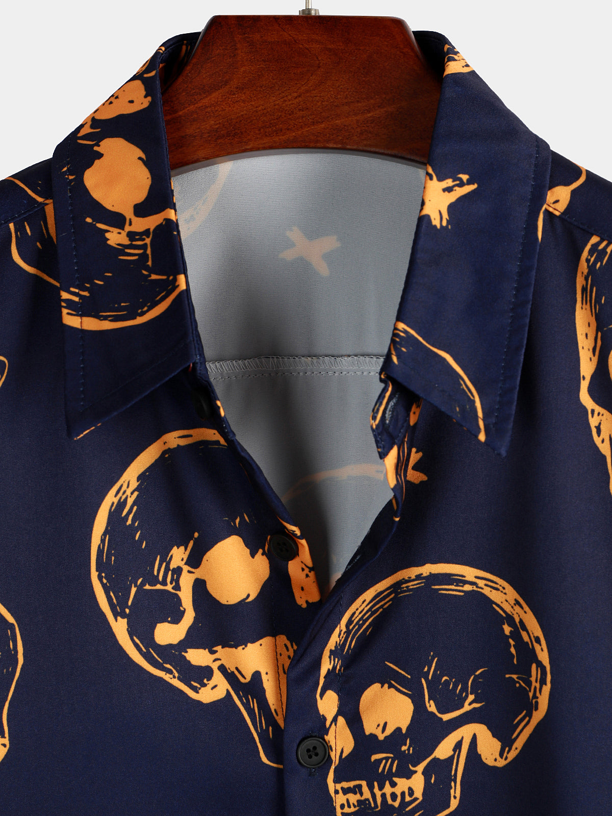 Camicia hawaiana a maniche corte con teschio da uomo
