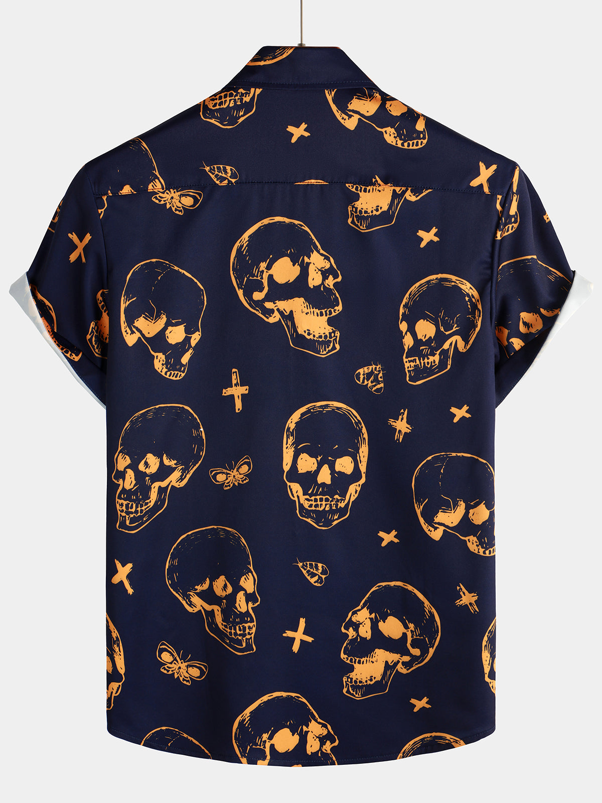 Camicia hawaiana a maniche corte con teschio da uomo