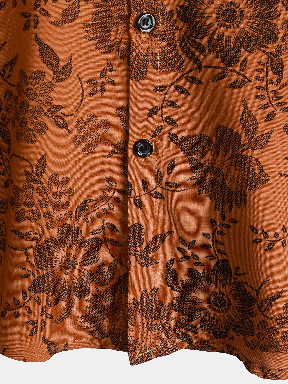 Camicia da uomo con stampa floreale marrone