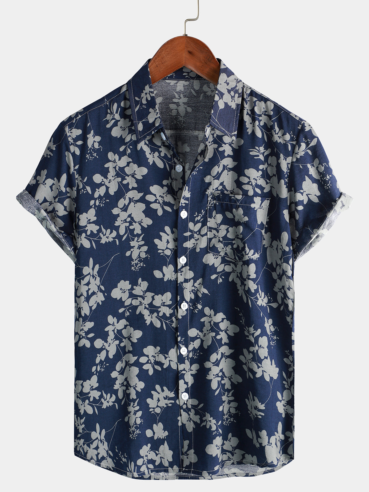 Camicia da Uomo a Maniche Corte Floreale per Vacanze