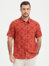 Camicia da uomo in cotone vintage a maniche corte