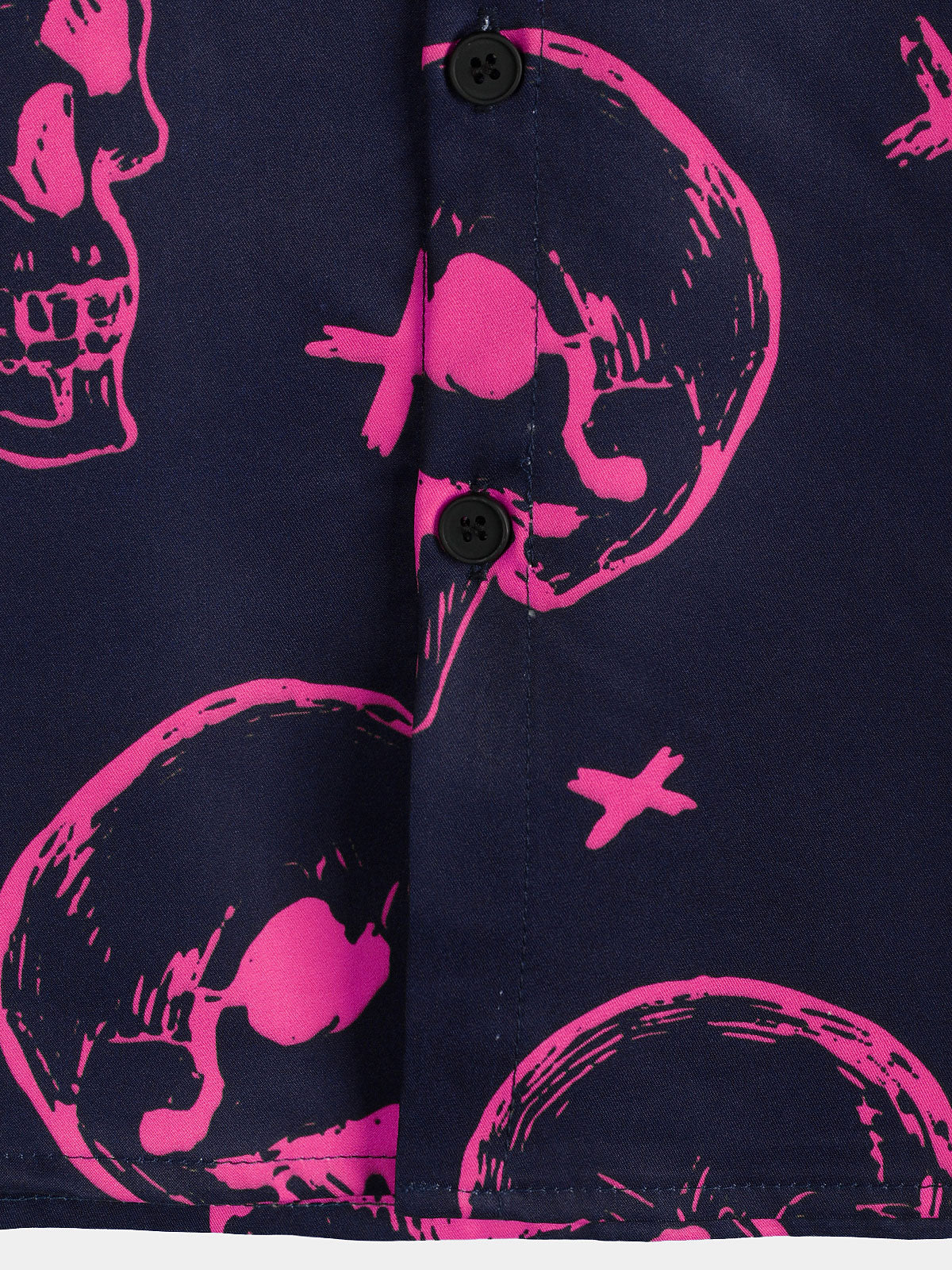 Camicia da uomo con stampa teschio rosa