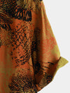Camicia a maniche corte con stampa floreale retrò da uomo