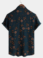 Camicia estiva da uomo in cotone motivo floreale