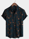 Camicia estiva da uomo in cotone motivo floreale