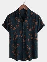 Camicia estiva da uomo in cotone motivo floreale