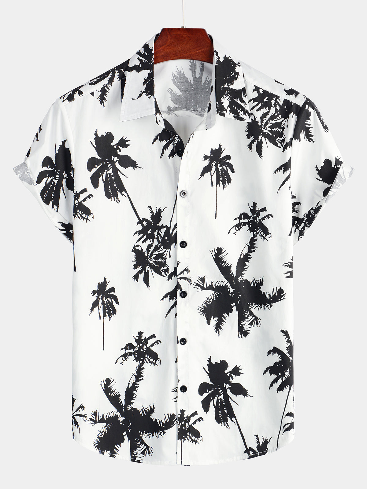 Camicia da uomo con stampa di palme tropicali