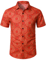 Camicia da uomo in cotone vintage a maniche corte