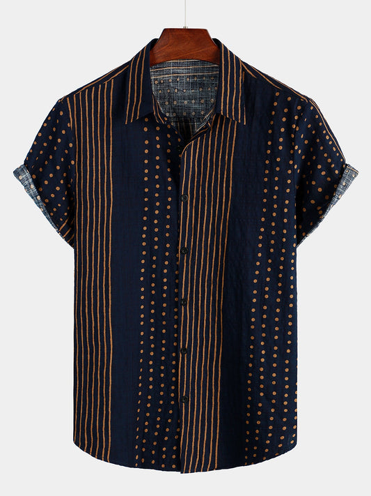 Camicia hawaiana estiva da uomo a maniche corte tropicale